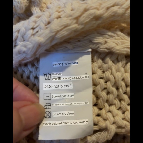 X.Y.Z Cream Lace Front Open Knit Cropped Sweater Festival Coachella- One Size - Picture 7 of 7